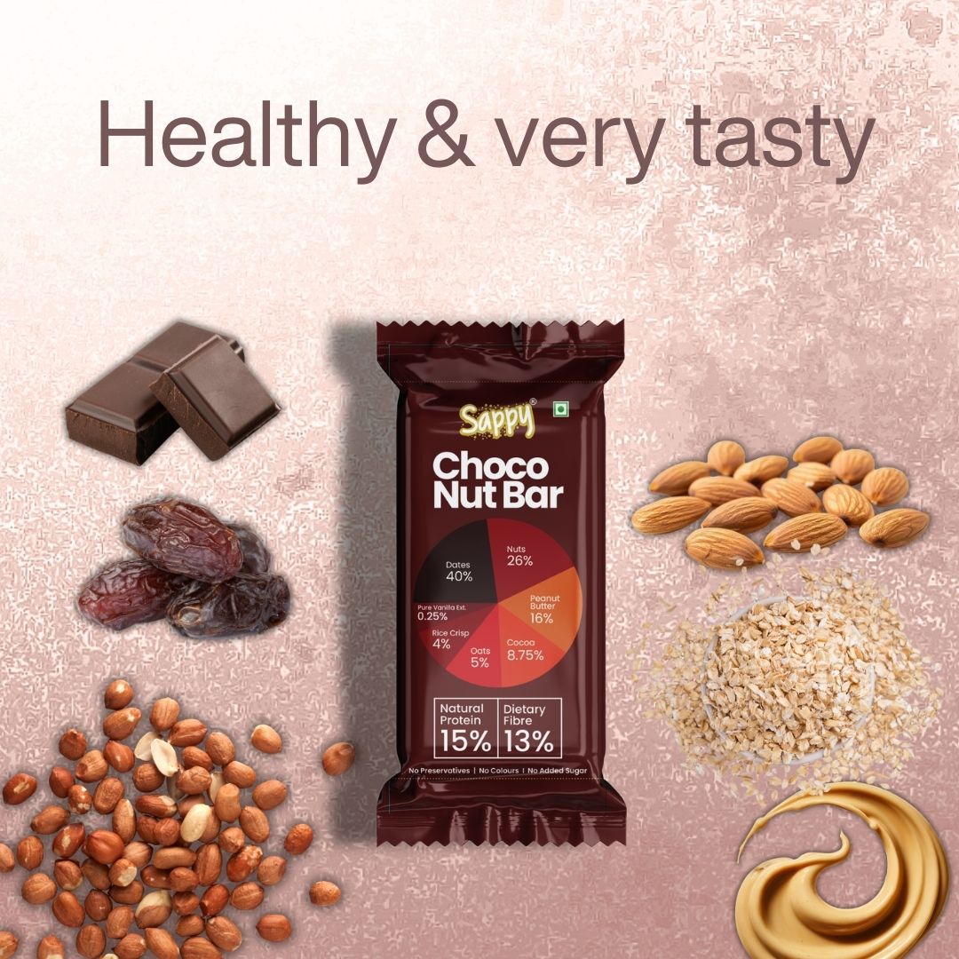 Choco Nut Bar (Pack of 8, 50gm*8=400gm)