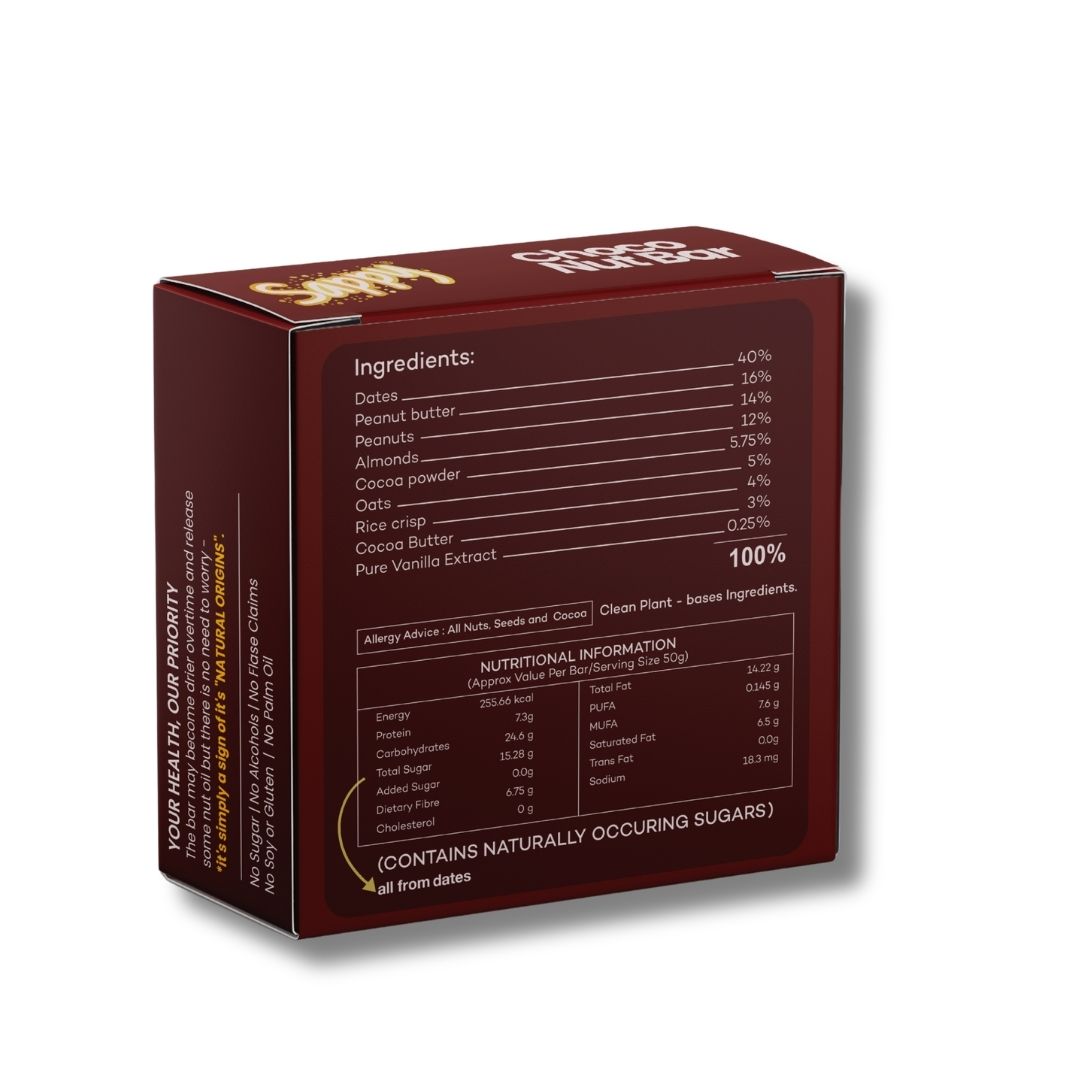 Choco Nut Bar (Pack of 8, 50gm*8=400gm)