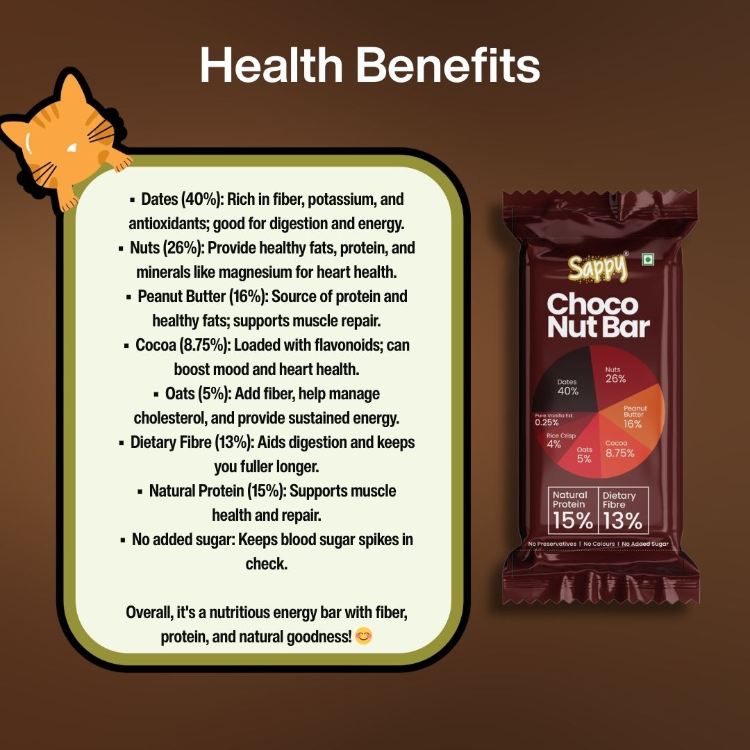 Choco Nut Bar (Pack of 8, 50gm*8=400gm)