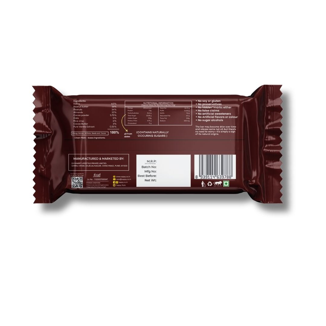 Choco Nut Bar (Pack of 8, 50gm*8=400gm)